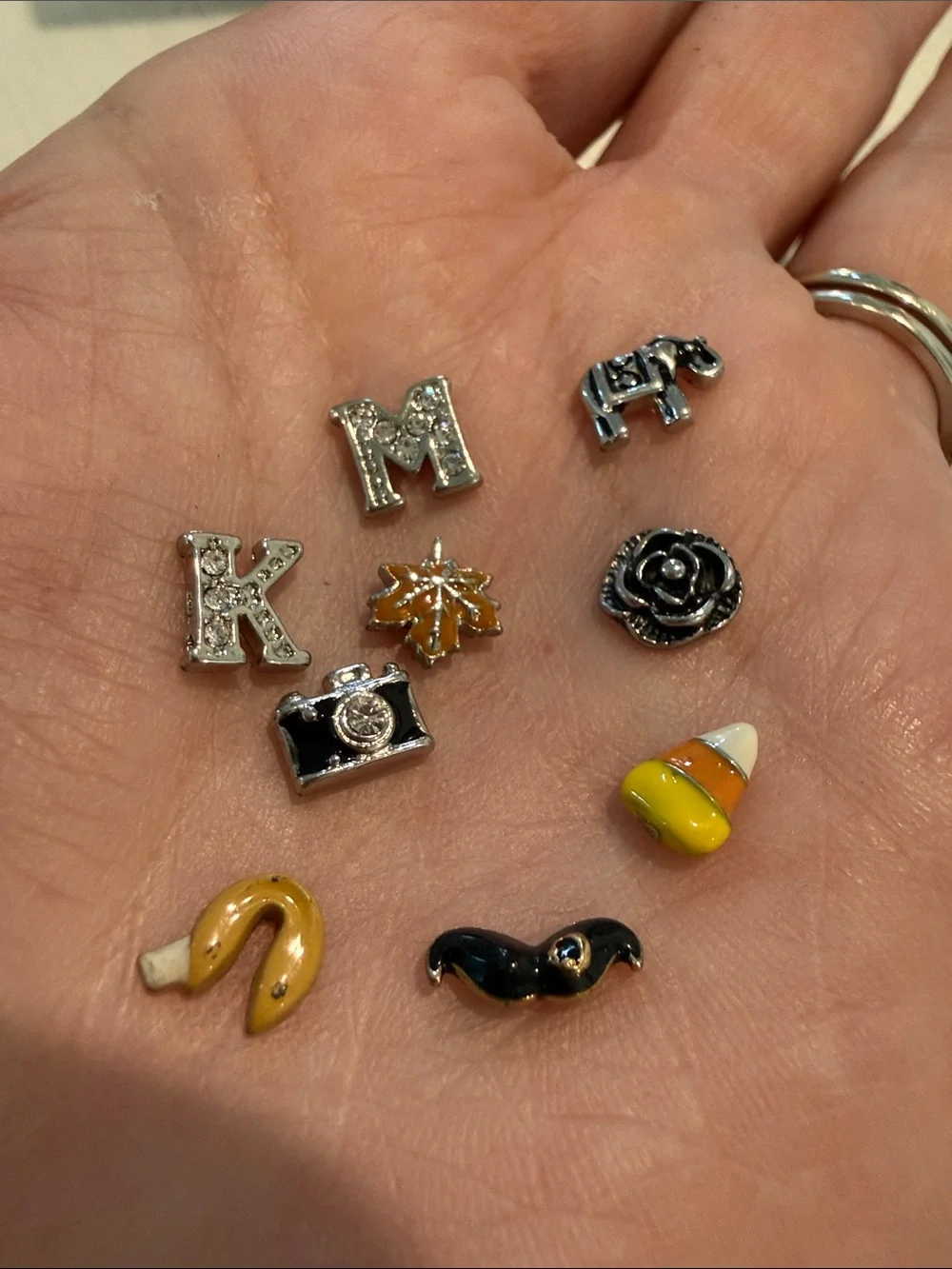 Lot of 9 random Charm Set - origami owl